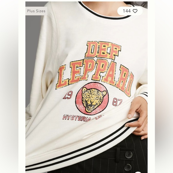 Pilcro Anthropologie Def Leppard Varsity Sweater, XS, NWOT - Picture 2 of 7